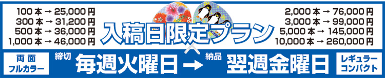 入稿日限定・短納期プラン