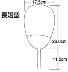 竹うちわ・長短型サイズ