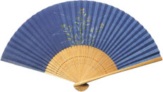 京扇子・女物扇子「No.5575 青地 桔梗」