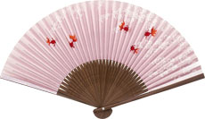 京扇子・女物扇子「No.5577 桃地金魚」